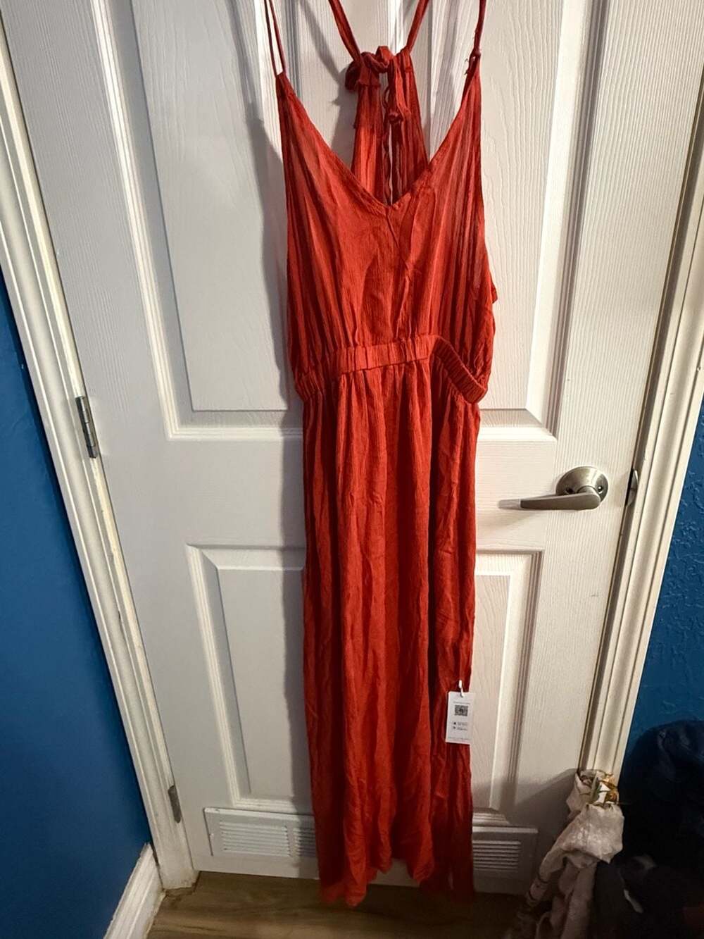 Cupshe Orange Halter Strappy Cutout Maxi Dress Size S